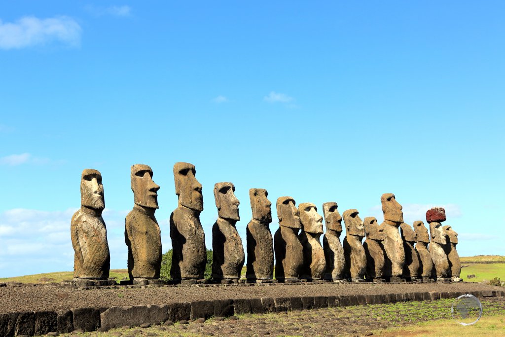 The moʻai, such as these at Ahu Tongariki, are chiefly the living faces of deified ancestors. Erected to act as guardians, the statues always gaze inland, across their former clan lands.