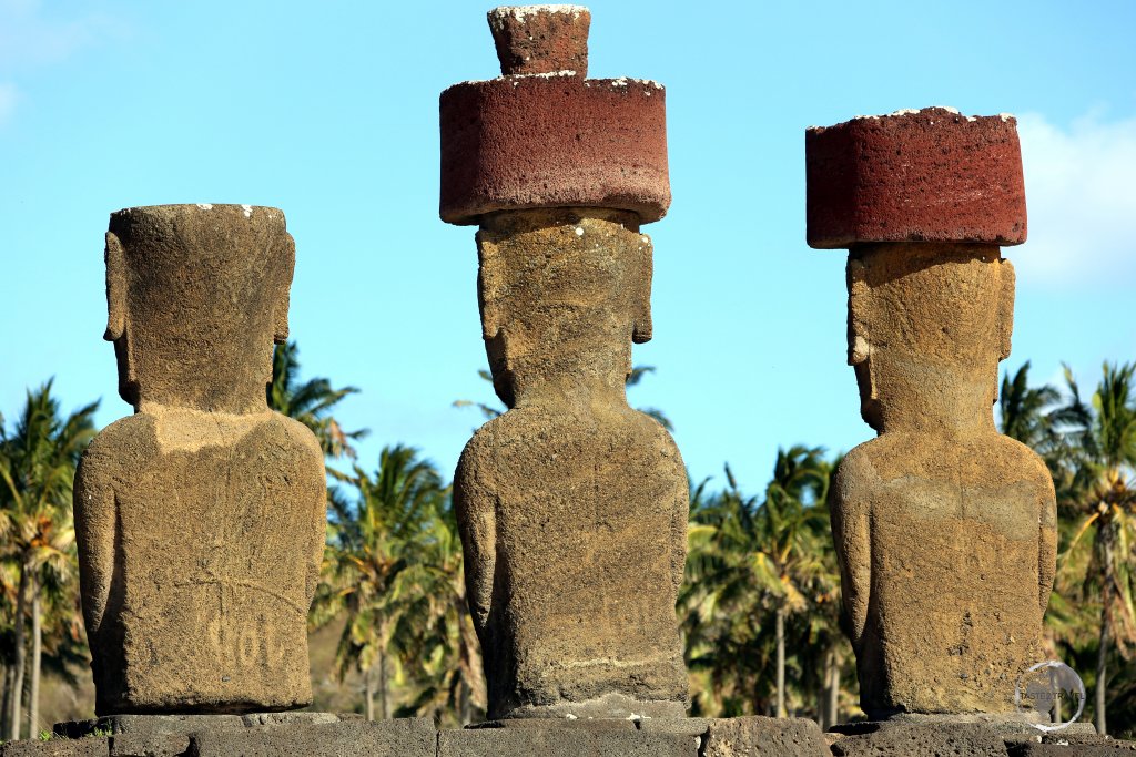 Moai at Ahu Nau Nau, which overlooks Anakena beach.
