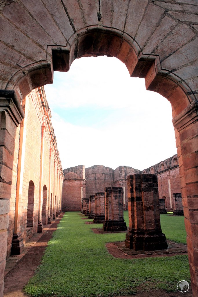 One of the access doors to the church at the 'Jesús de Tavarangue' mission in Paraguay.