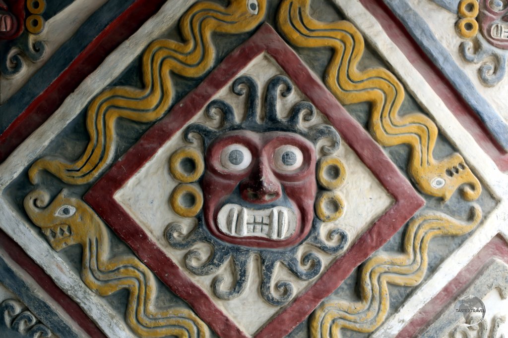 The 'Huaca Cao Viejo', one of three temples at the Moche-built 'El Brujo' archaeological complex, is famous for its polychrome reliefs and mural paintings.