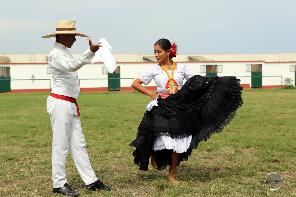 Featuring Spanish and Andean influences, the 'Peruvian Marinera', seen here in Trujillo, is an elegant re-enactment of a courtship, and it shows a blend of the different cultures of Peru.