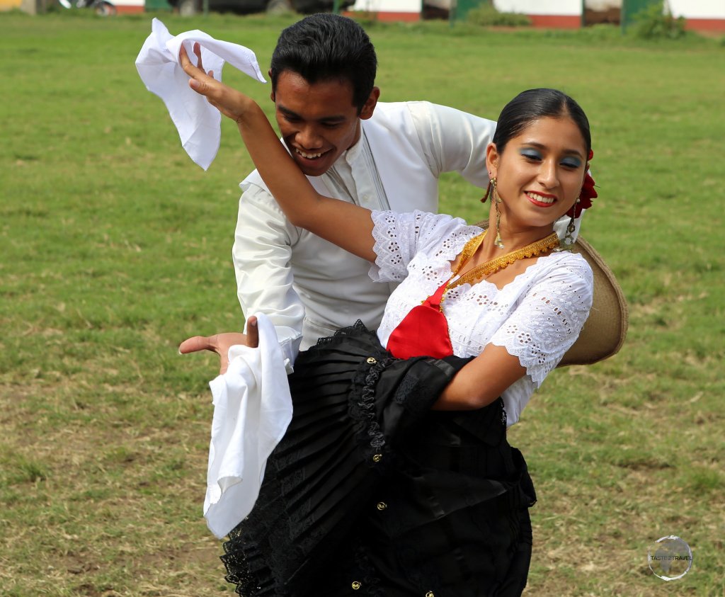 The 'Peruvian Marinera', seen here in Trujillo, is a courtship dance that uses handkerchiefs as props.