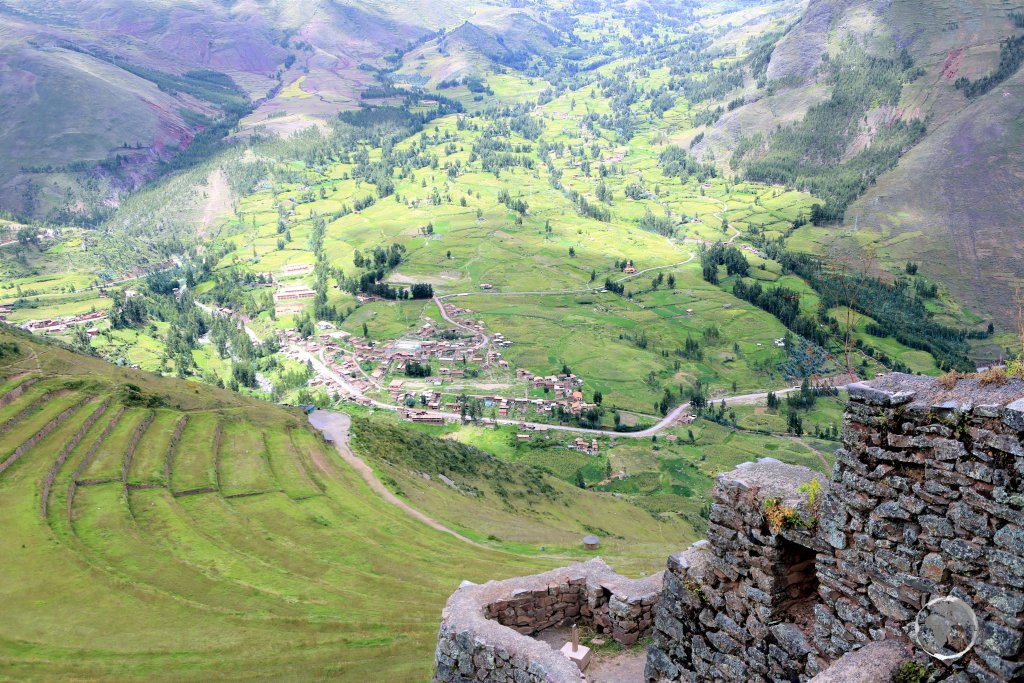 Home to soaring ancient terraces, the Inca ruins at 'Pisac' were constructed, no earlier than 1440, on a mountain ridge which overlooks the Sacred Valley.