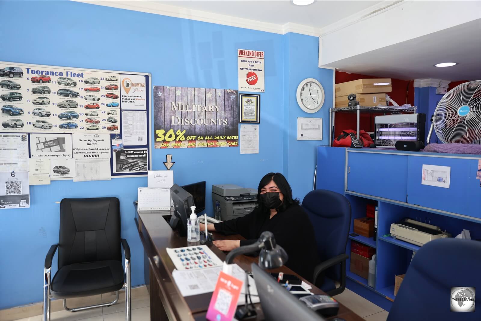 The wonderful Layla at Tooranco Rent-a-Car, which offer a large fleet of good cars at very reasonable prices.