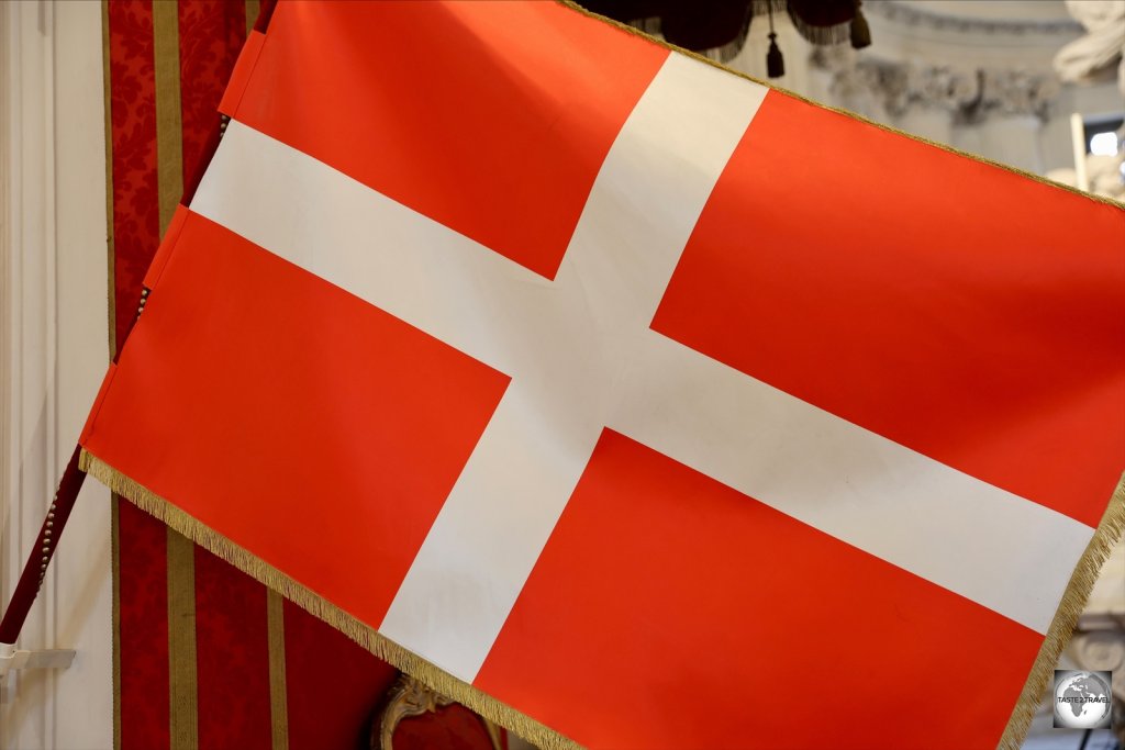 The state flag of the Sovereign Military Order of Malta.