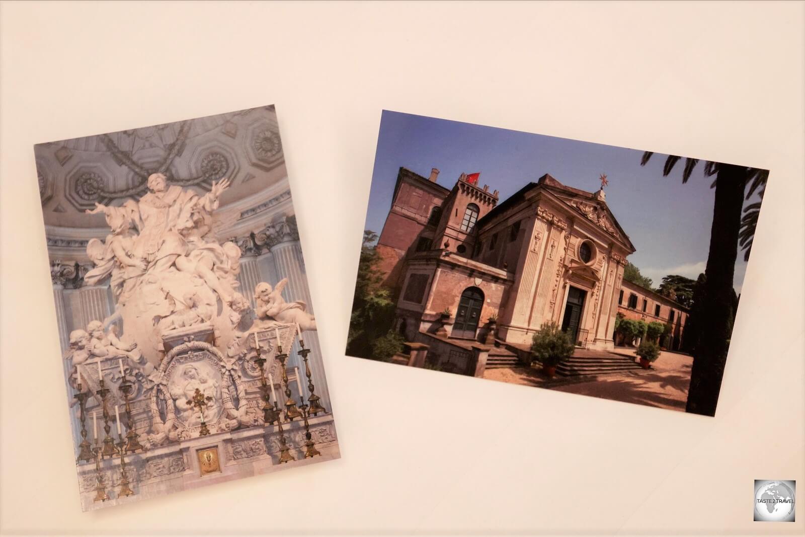 Order of Malta postcards which can be purchased from the post office at the Magistral Palace.