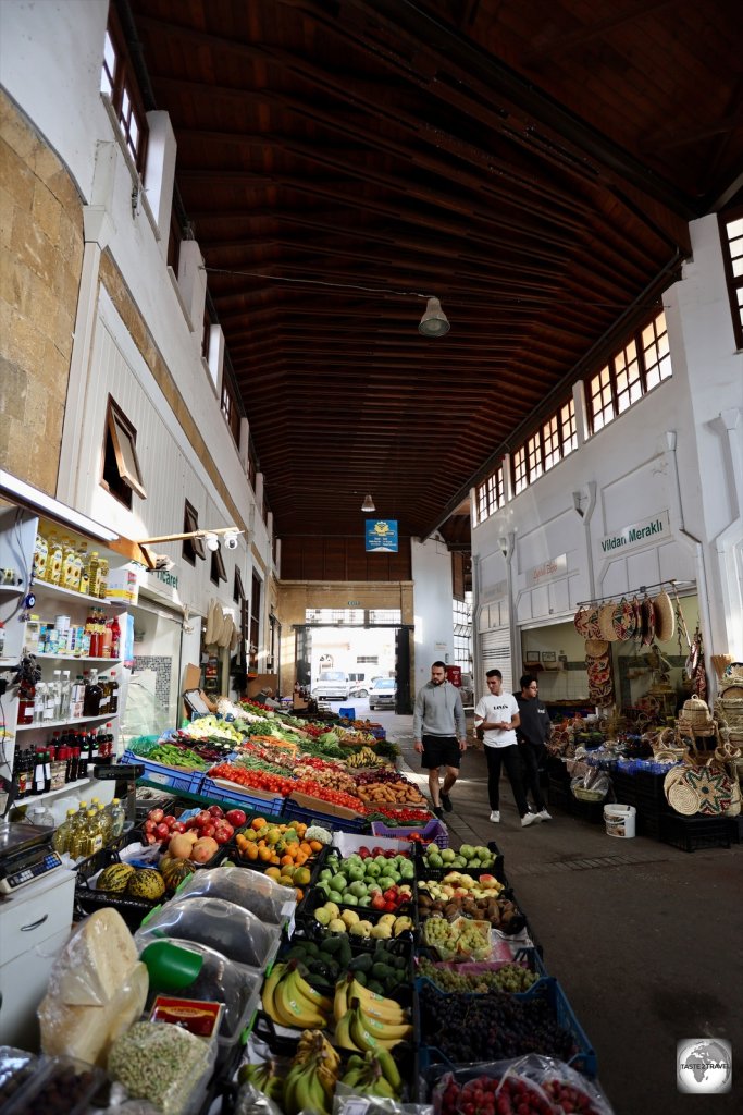 The covered market in North Nicosia offers everything from plastic combs, souvenirs to produce.