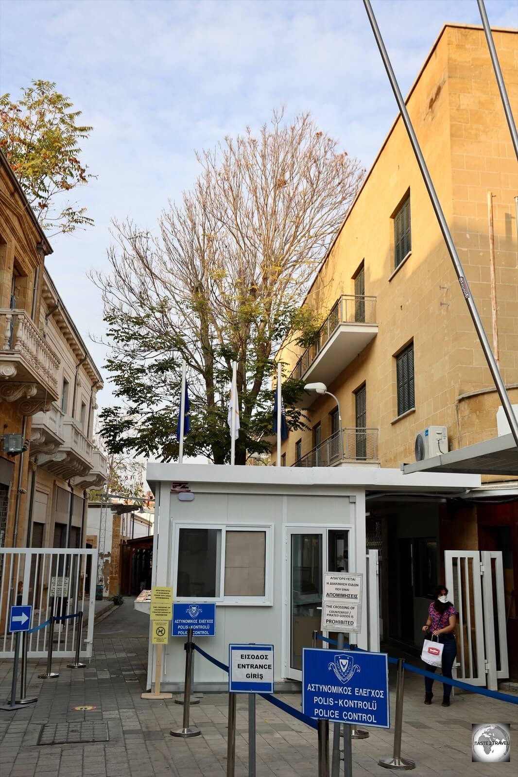 A view of the main crossing point (from the Greek Cypriot side) on Ledra Street, Nicosia.