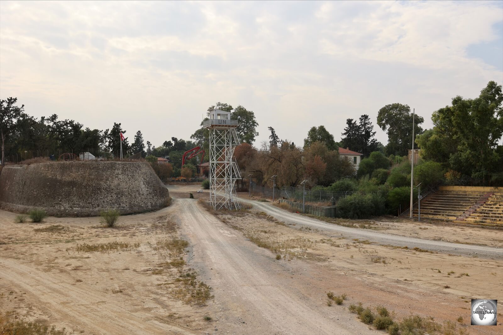 Former medieval fortifications which were originally built to defend Nicosia are now used to divide the city.