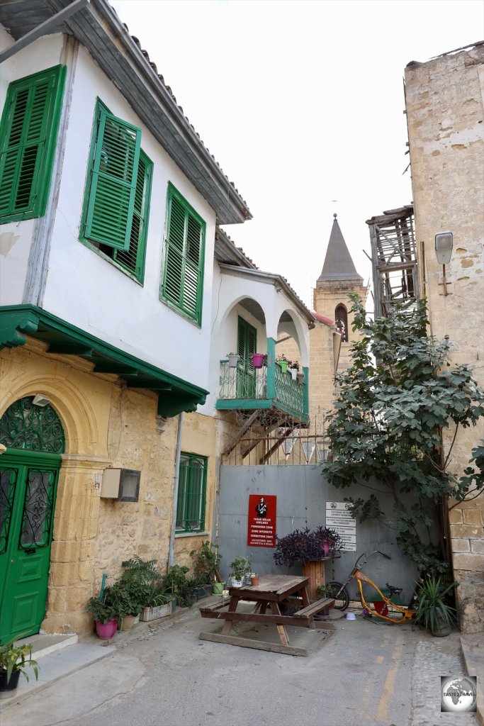 A residential building in North Nicosia lies directly on the UN Green Line.