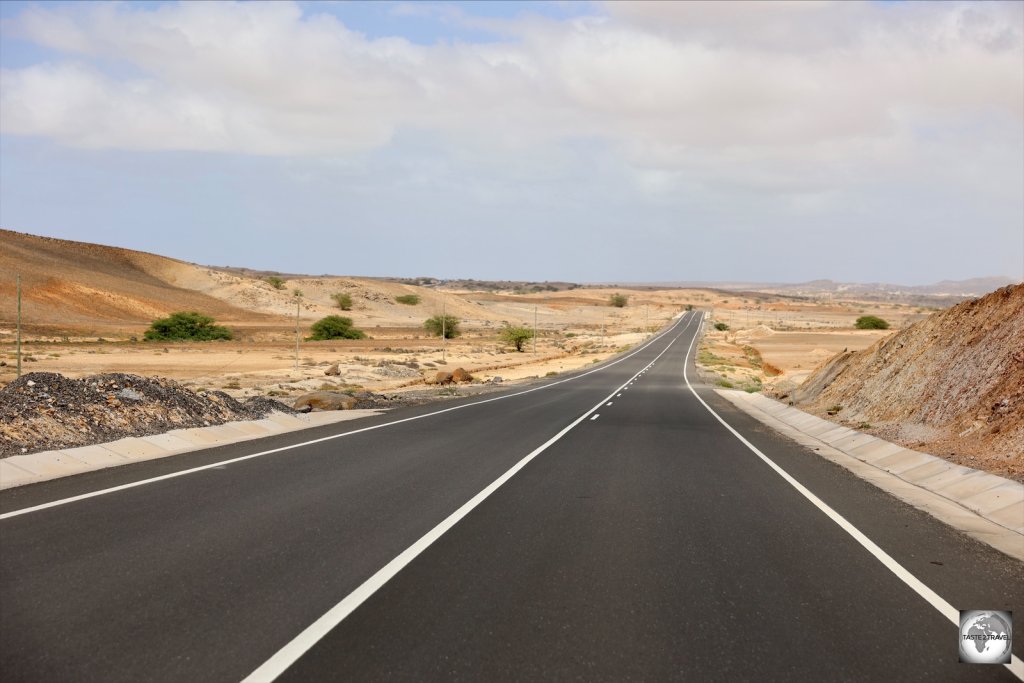 The newly paved highway on the west coast of Boa Vista.