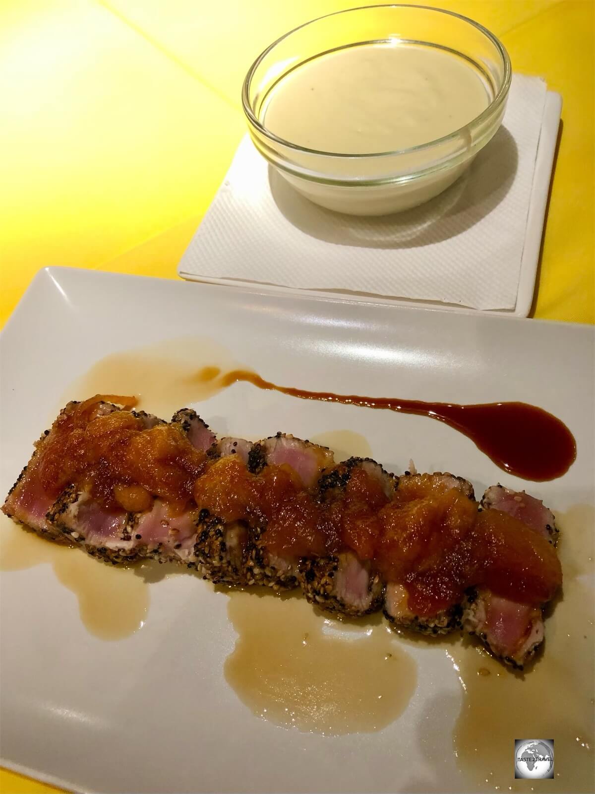 The incredible 'Tuna Chef' served at <i>Restaurante Barracuda</i> in Santa Maria, Sal.
