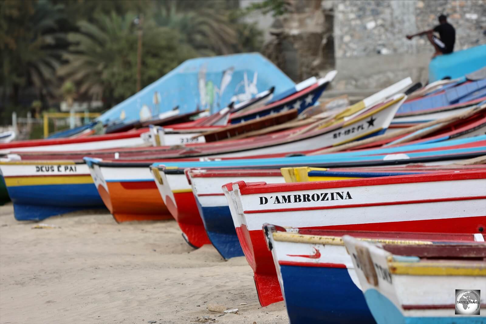 Fishing boats on the beach at Tarrafal.