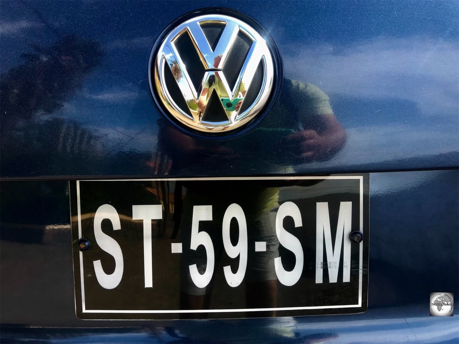License plates on Cape Verde are prefixed with the two-letter island name of the place of registration, with 'ST' representing Santiago.