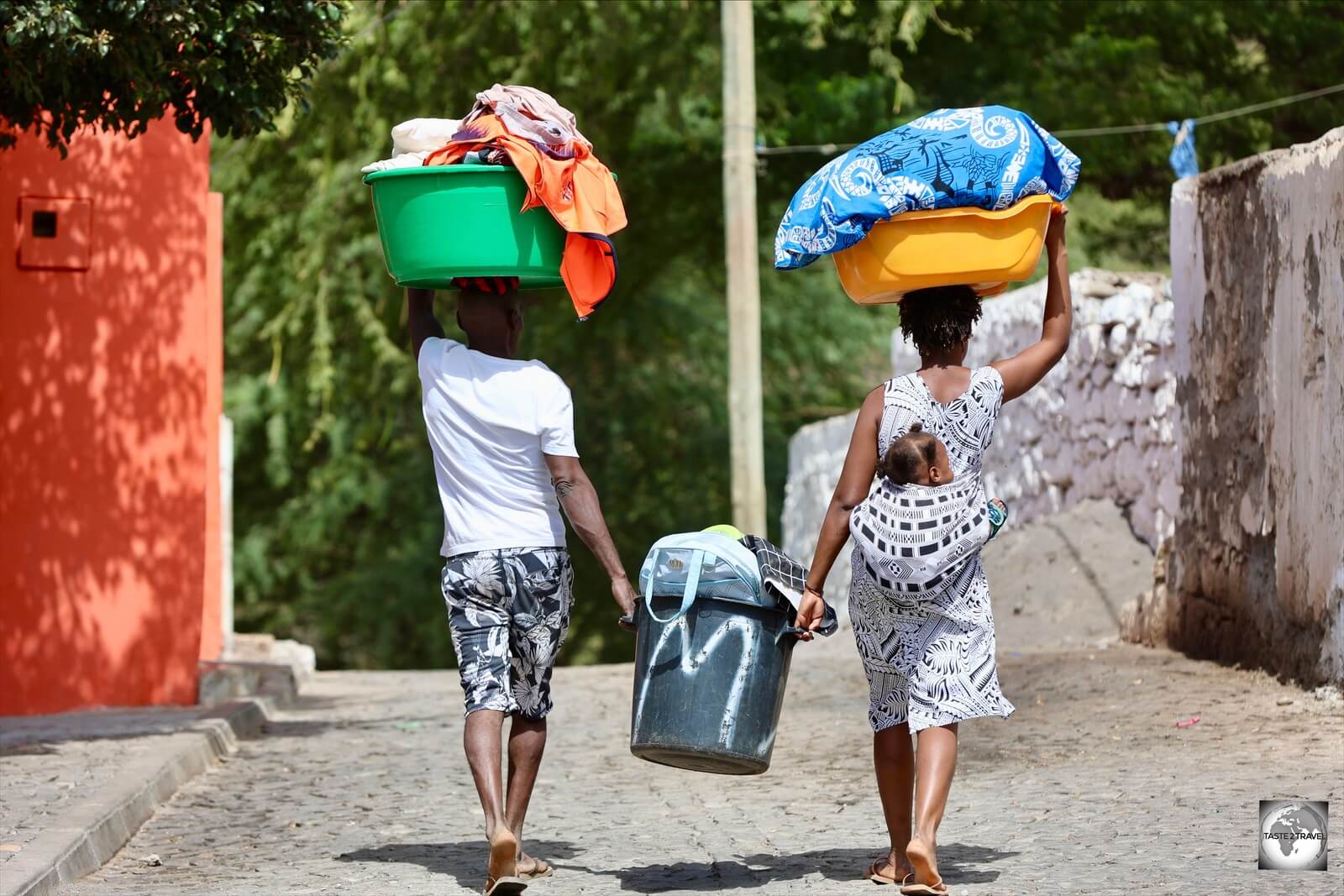 Laundry day in Cidade Velha.