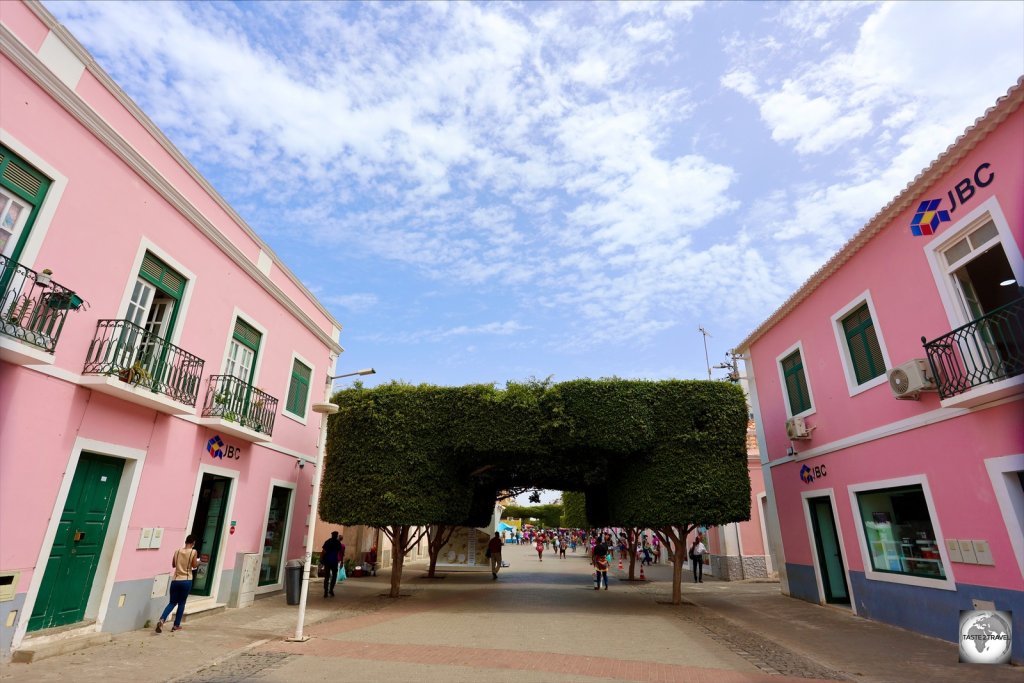 Avenida 5 de Julho is the main pedestrian street in downtown Praia.