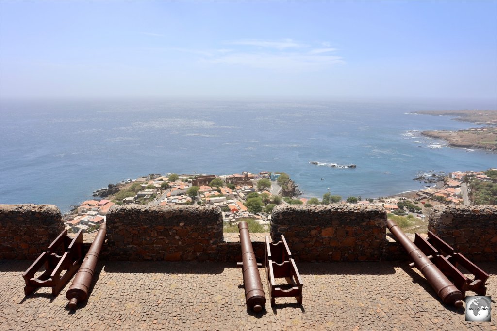 A panoramic view over Cidade Velha from São Filipe Royal Fortress.