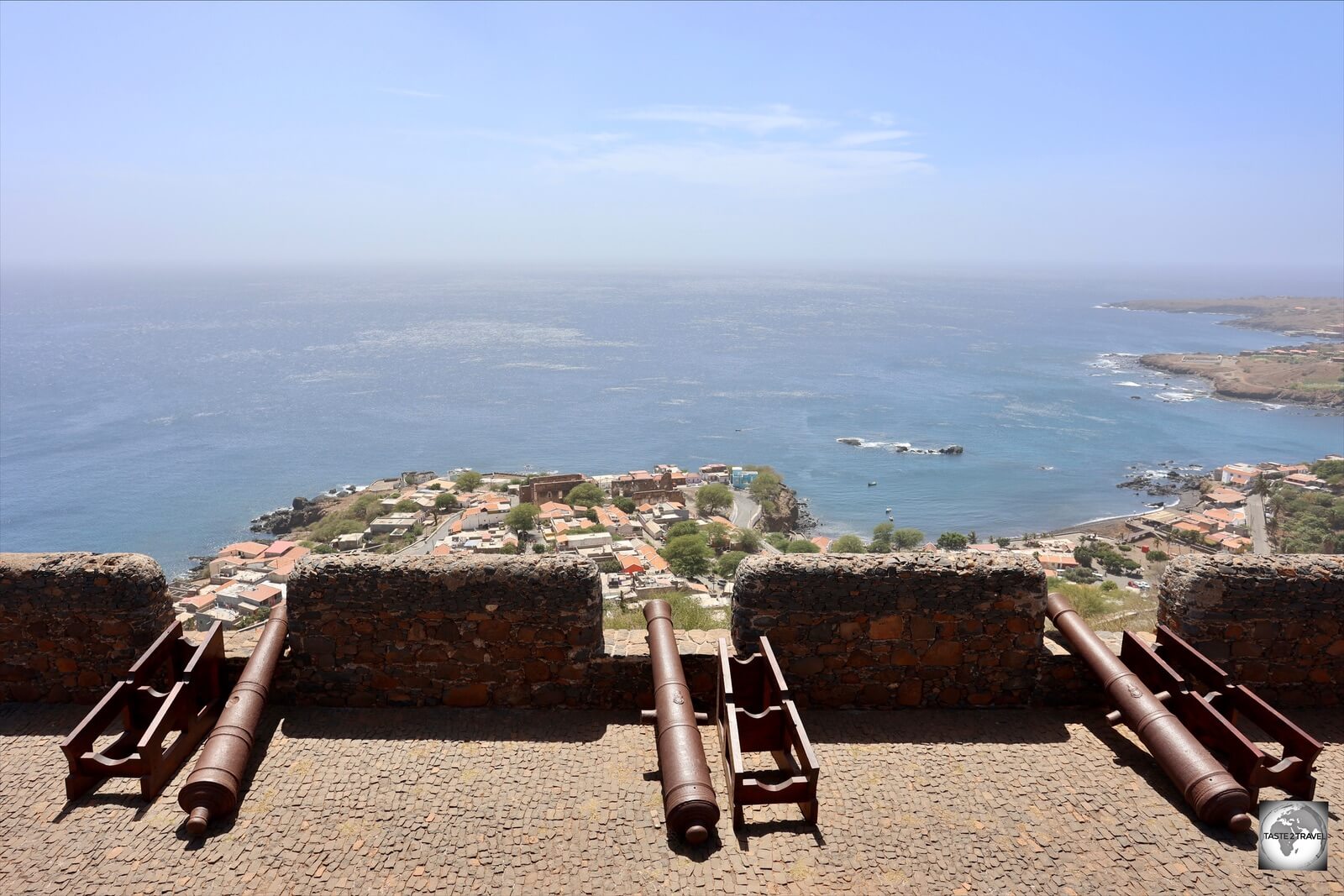 A panoramic view over Cidade Velha from Forte Real de São Filipe, which was built following a raid by Sir Francis Drake.