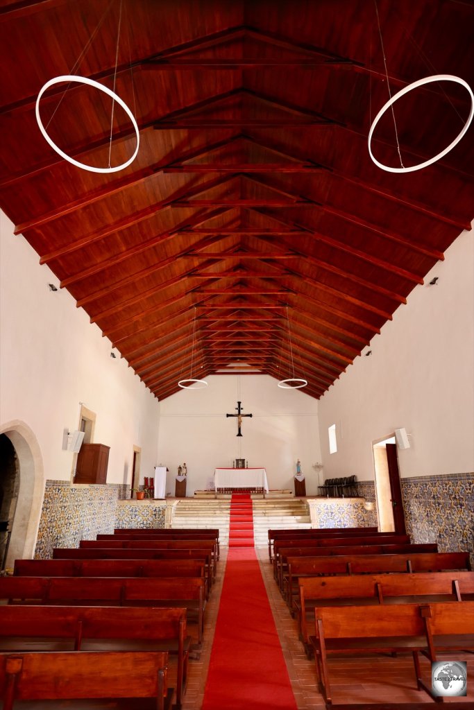 The interior of Nossa Senhora do Rosario church, the first church to be built in a colony.