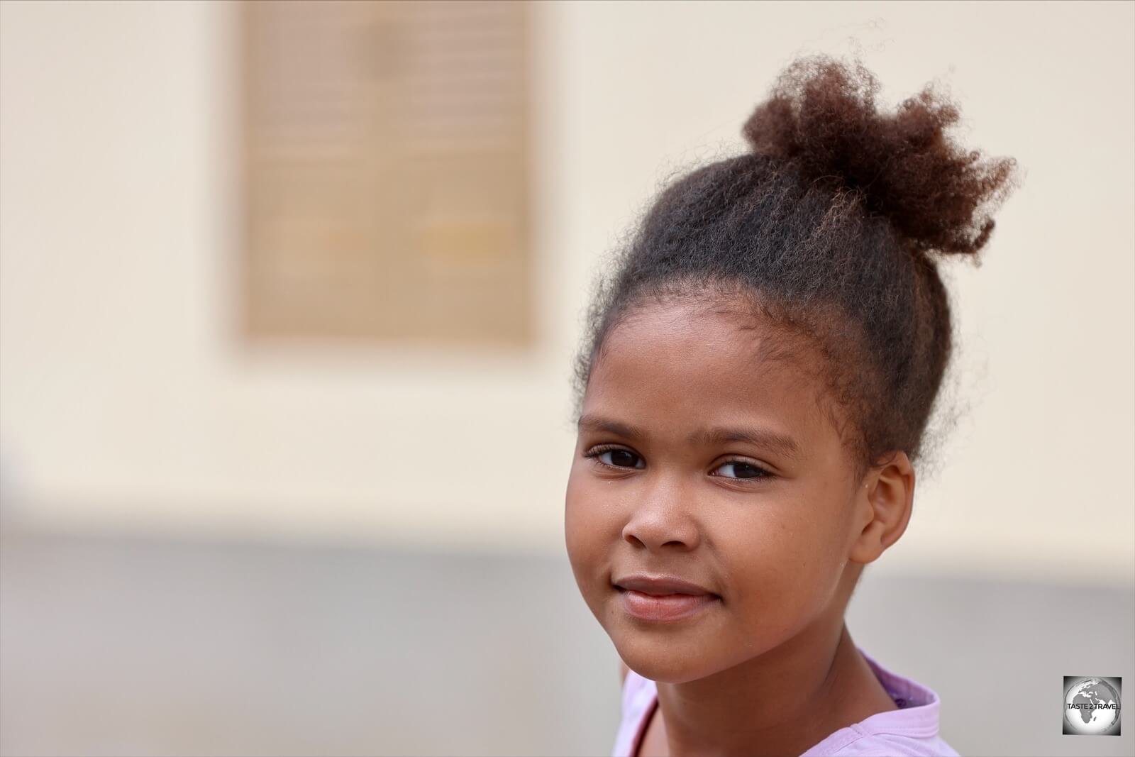Young girl in Cidade Velha, Santiago Island.