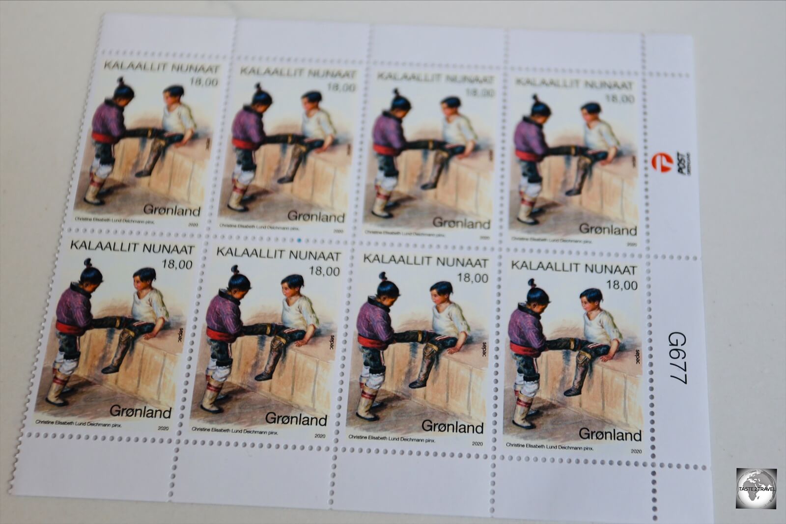 The stamps of Greenland depict local cultural themes.