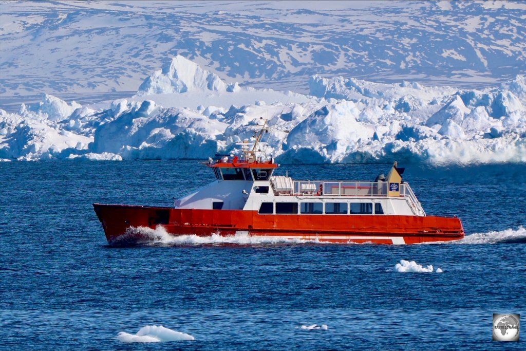 Leaving Ilulissat on board the Sarfaq Ittuk.