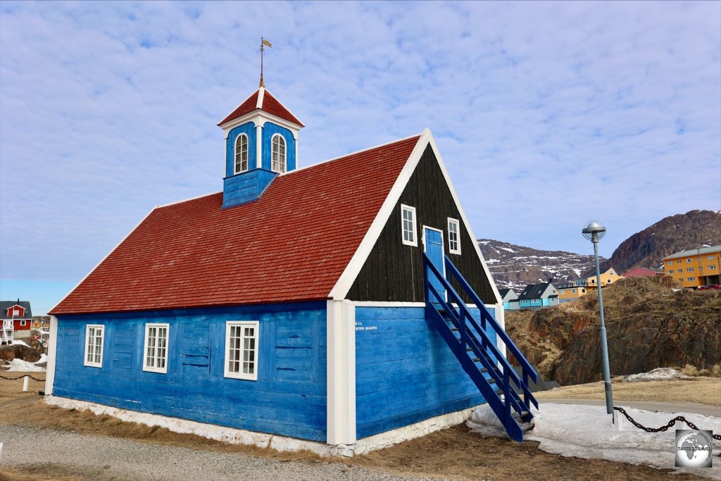 The beautiful, blue Bethelkirken is a highlight of the Sisimiut Museum complex.