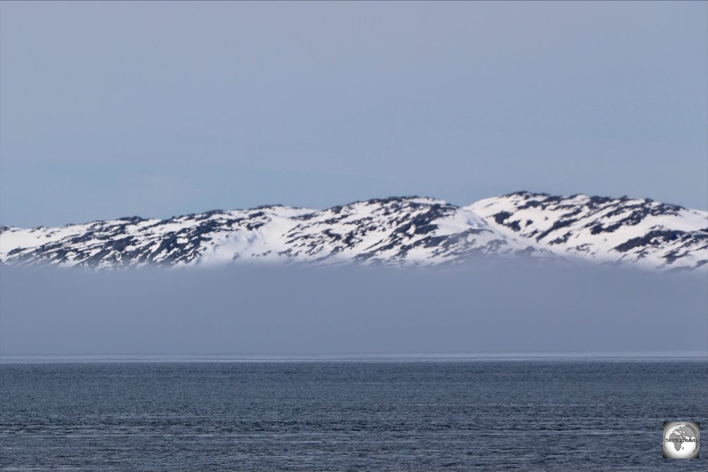The Sarfaq Ittuk entered this wall of fog south of Nuuk and remained in the fog for much of the day.