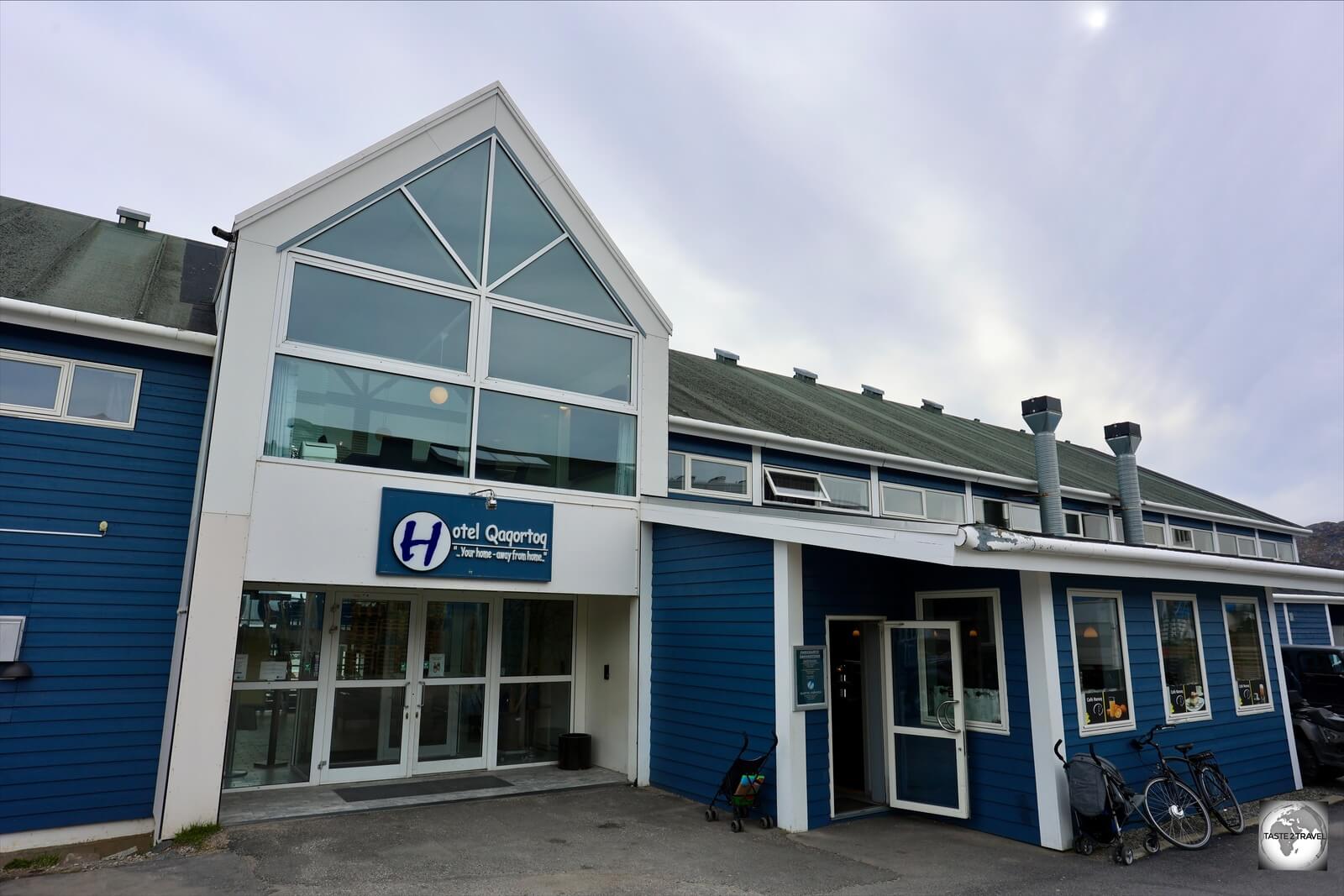 Part of Hotel Qaqortoq, the front door of the busy Café Nanoq is always open!