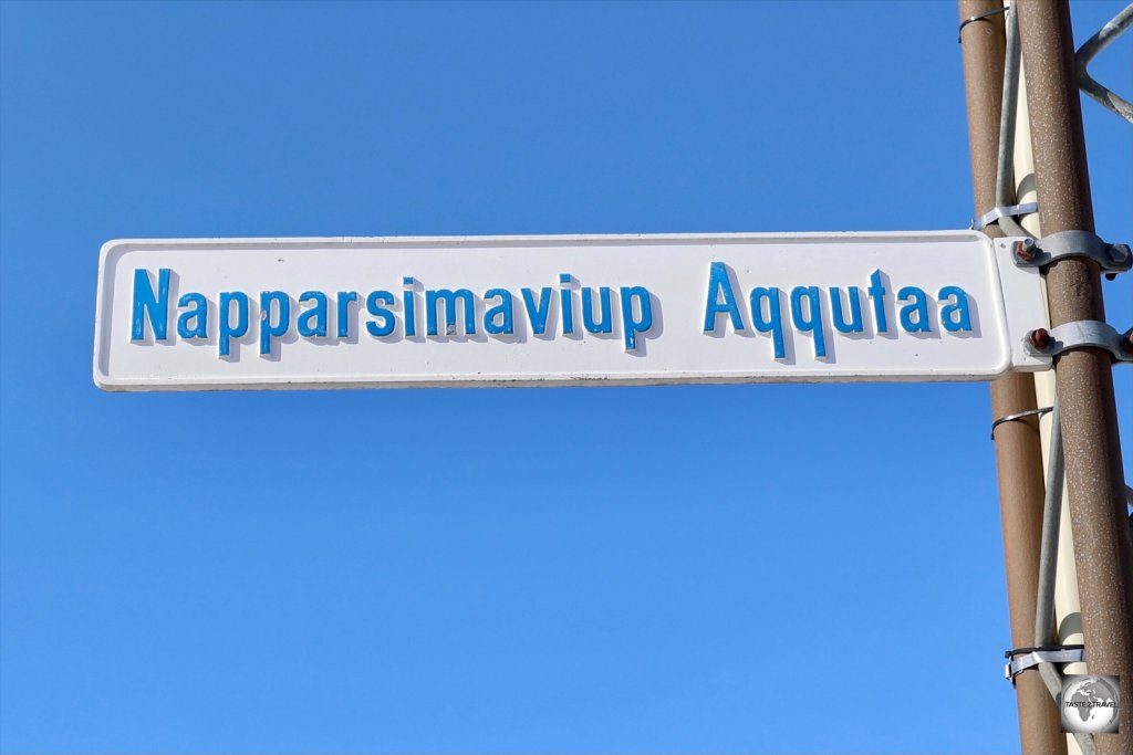 Inuit-language street sign in Ilulissat.