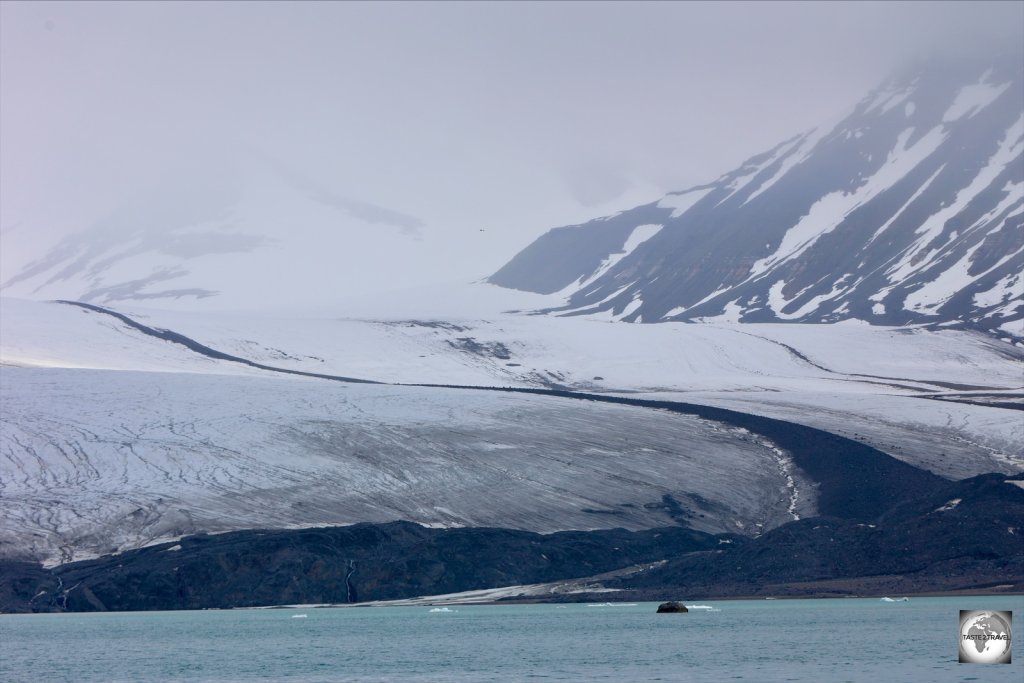 There is nothing here to provide scale to the immense size of the Nordenskiöld Glacier,