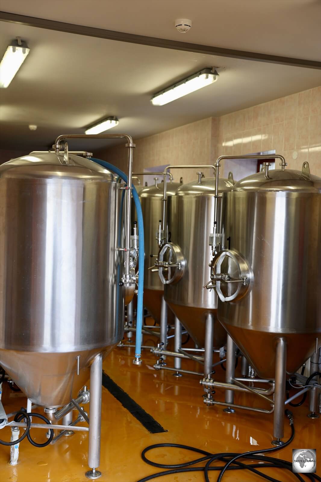 The brewery at Red Bear Bar & Brewery in Barentsburg.