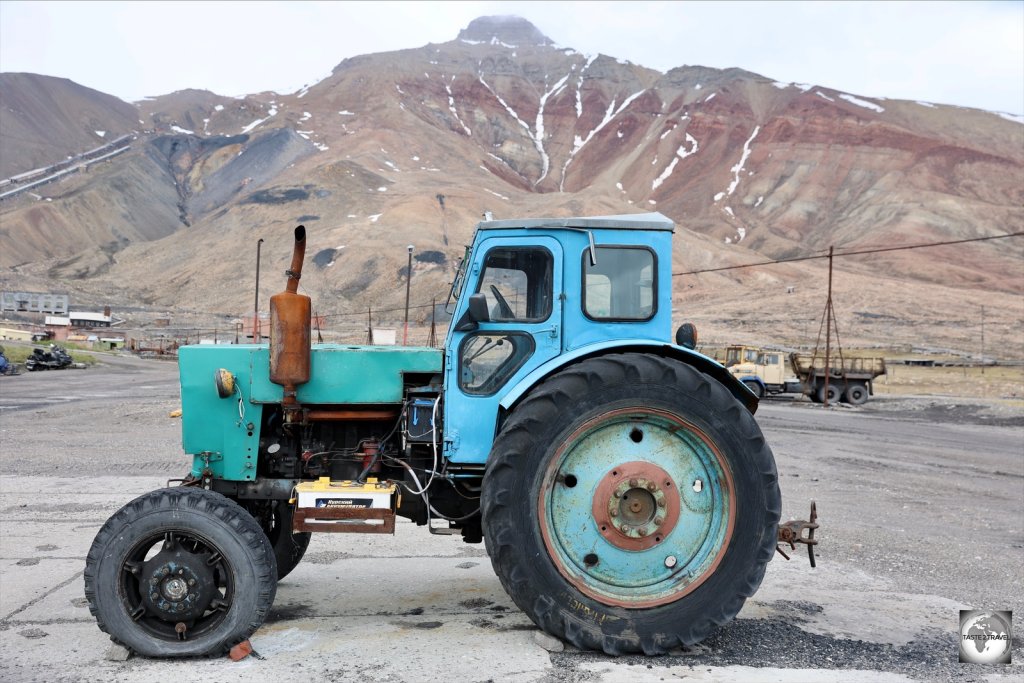 An old tractor at Pyramiden.