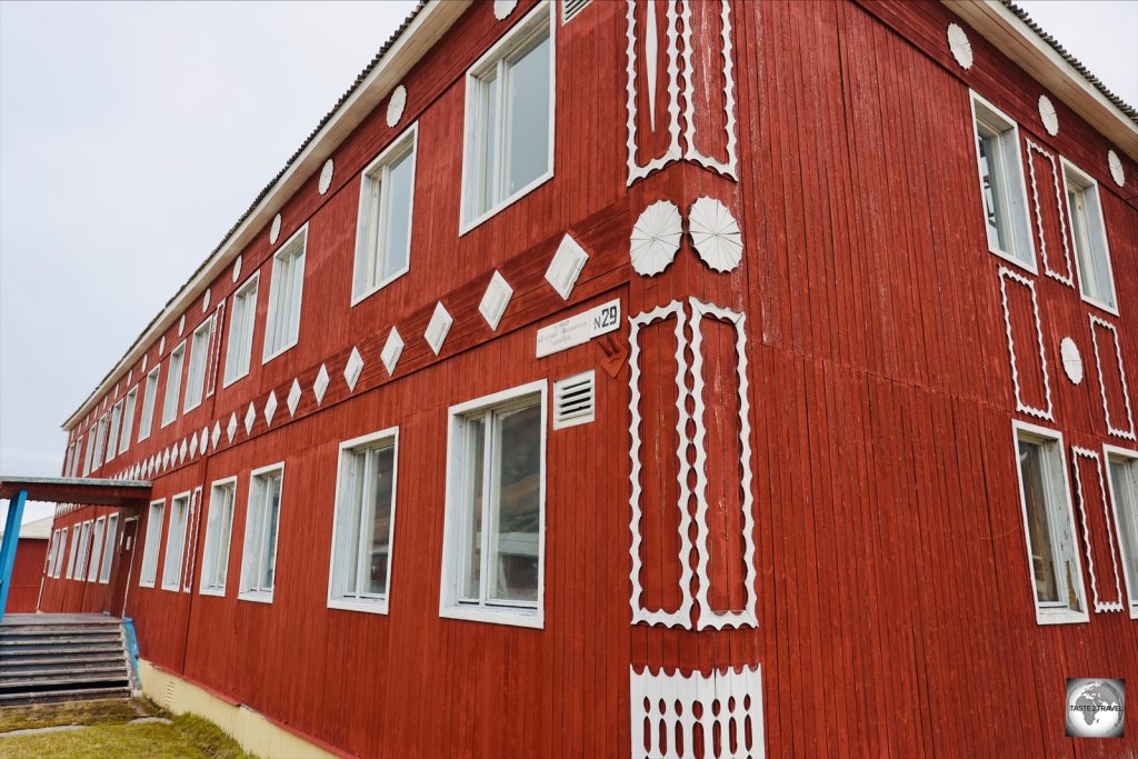 Soviet-era apartment buildings in Pyramiden.