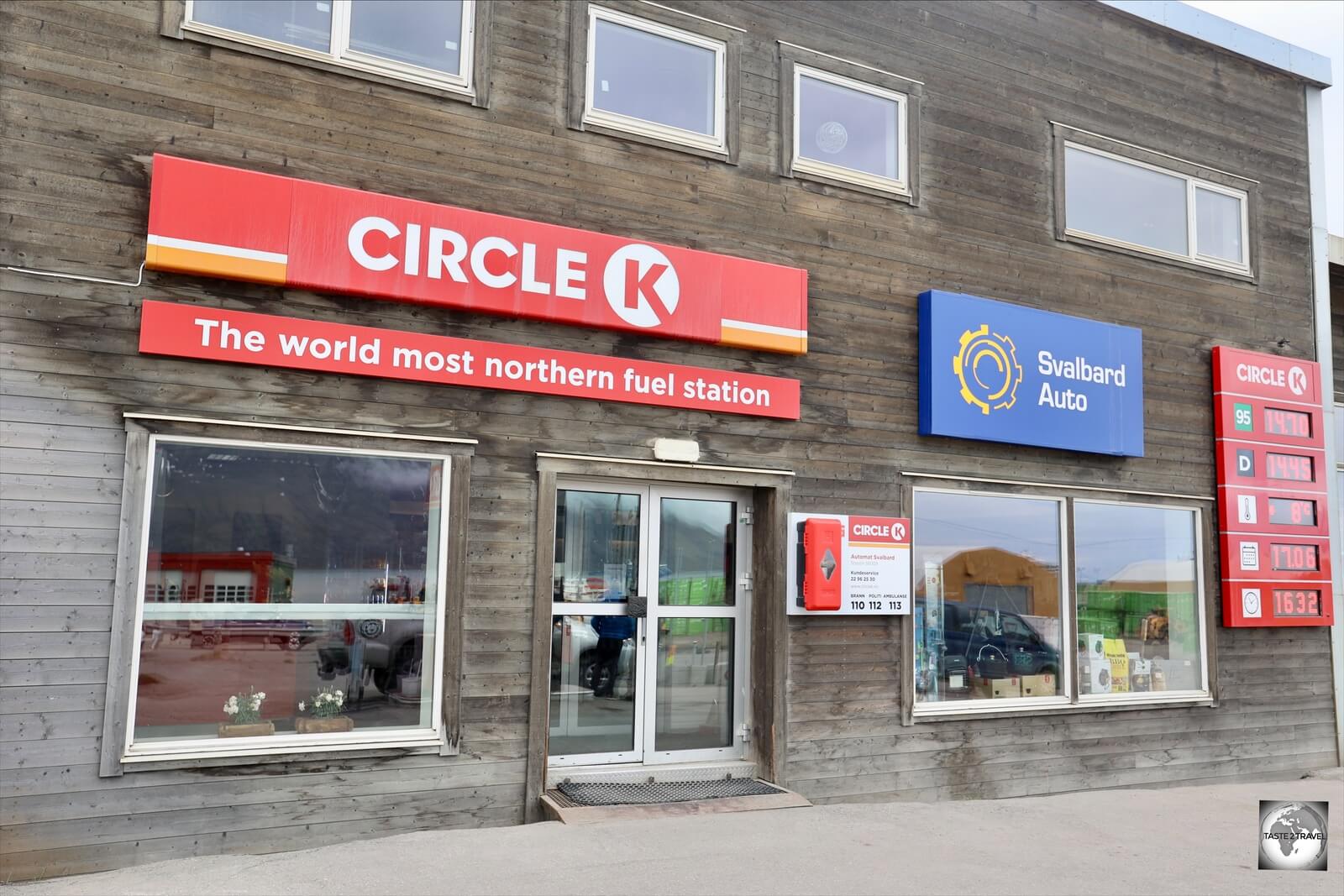 The 'Circle K' petrol station in Longyearbyen is the world's northernmost petrol station, where a litre of fuel costs NOK14.70 (€1.42).