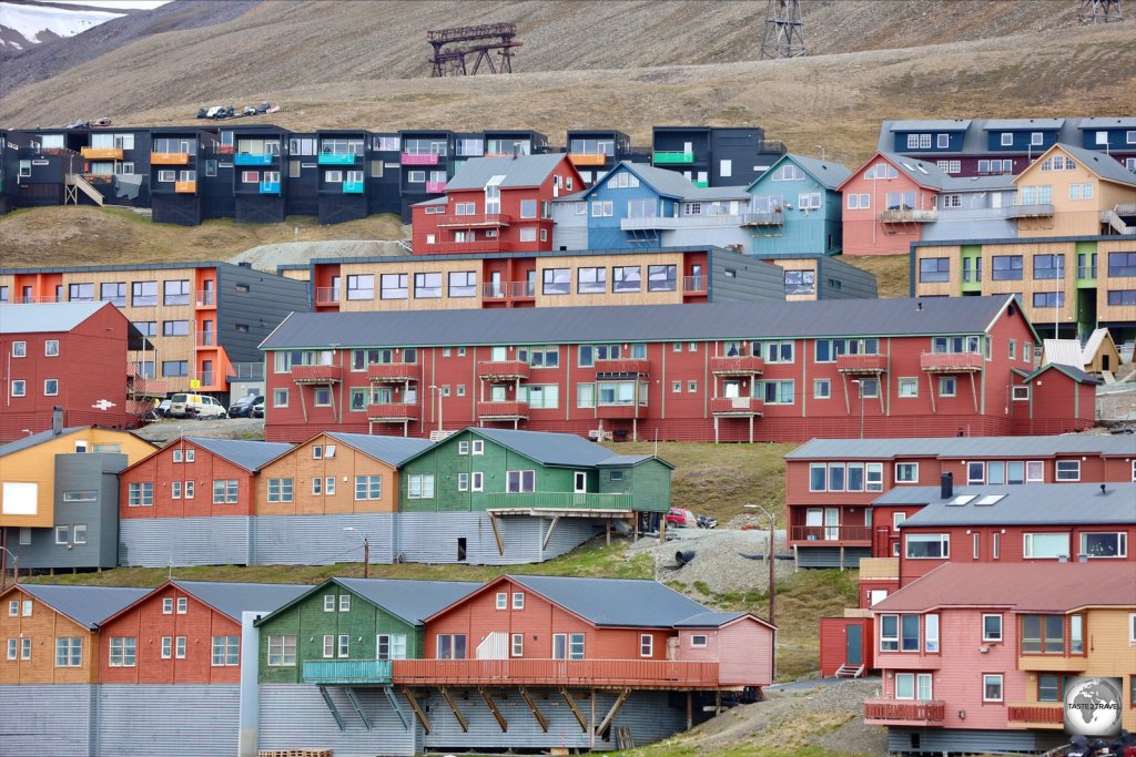 A view of the Norwegian town of Longyearbyen, the largest settlement on Svalbard.
