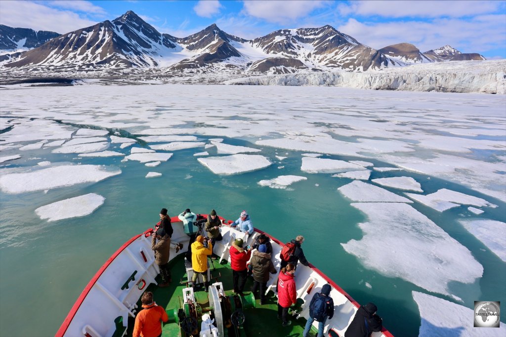Approaching the Esmark glacier aboard MV Polar Girl.