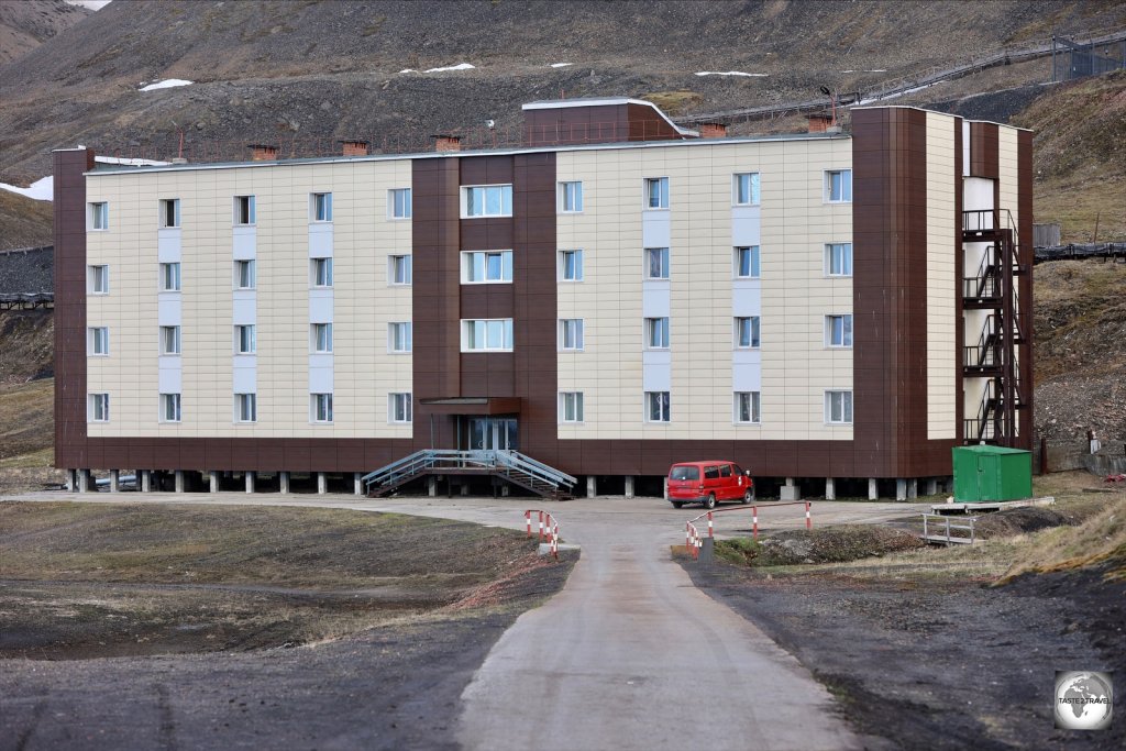 One of four apartment buildings in Barentsburg.