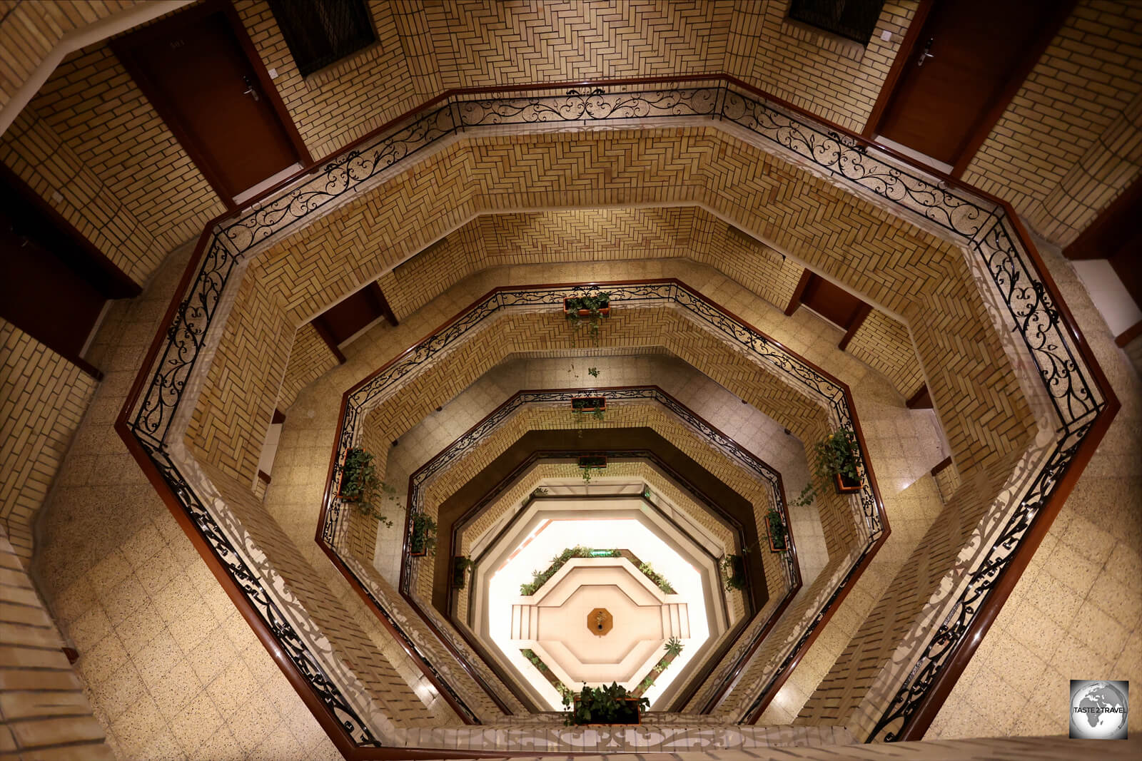 A view of the atrium of the Andalus Hotel Suites in Baghdad.