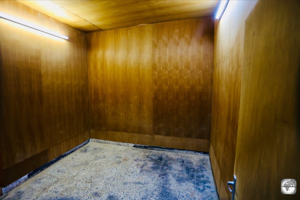 This wood-panelled room at the Amna Suraka Museum was used to torture prisoners.