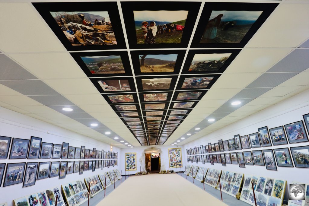 One of the memorial halls at the Amna Suraka Museum is lined with photos of the victims of the Al-Anfal Campaign.