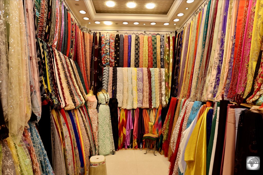 Textile shop at Sulaimaniyah souk.