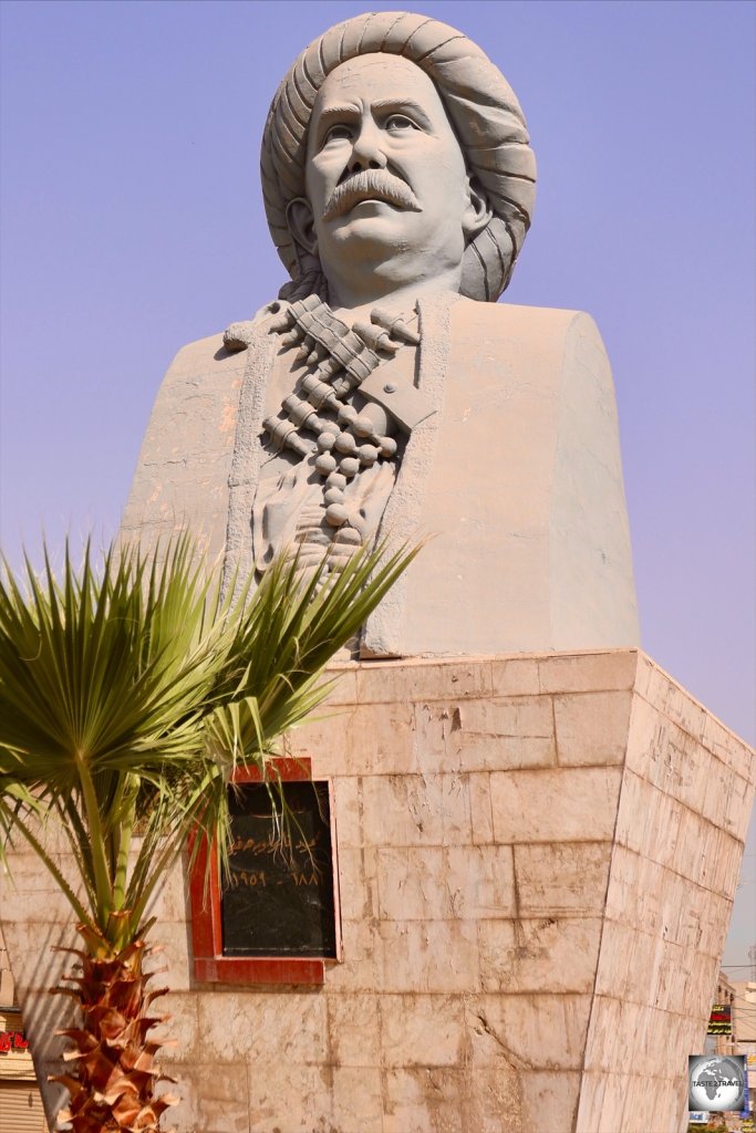 A statue, in Erbil, of Masoud Barzani, president of Iraqi Kurdistan from 2005 to 2017.
