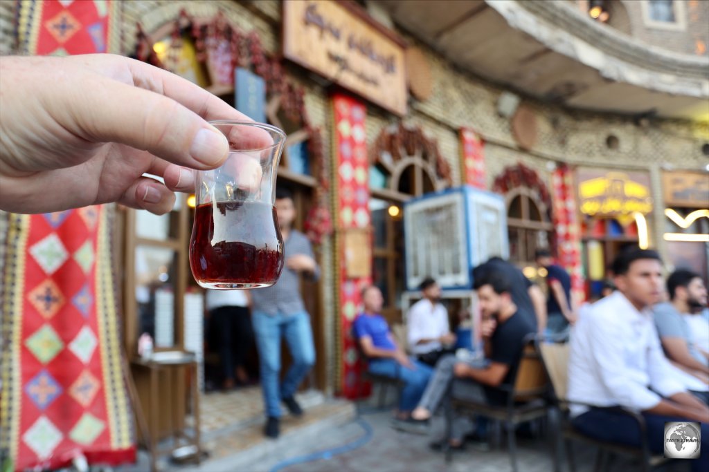 One of many cups of sweet tea which I drank while in Iraqi Kurdistan.