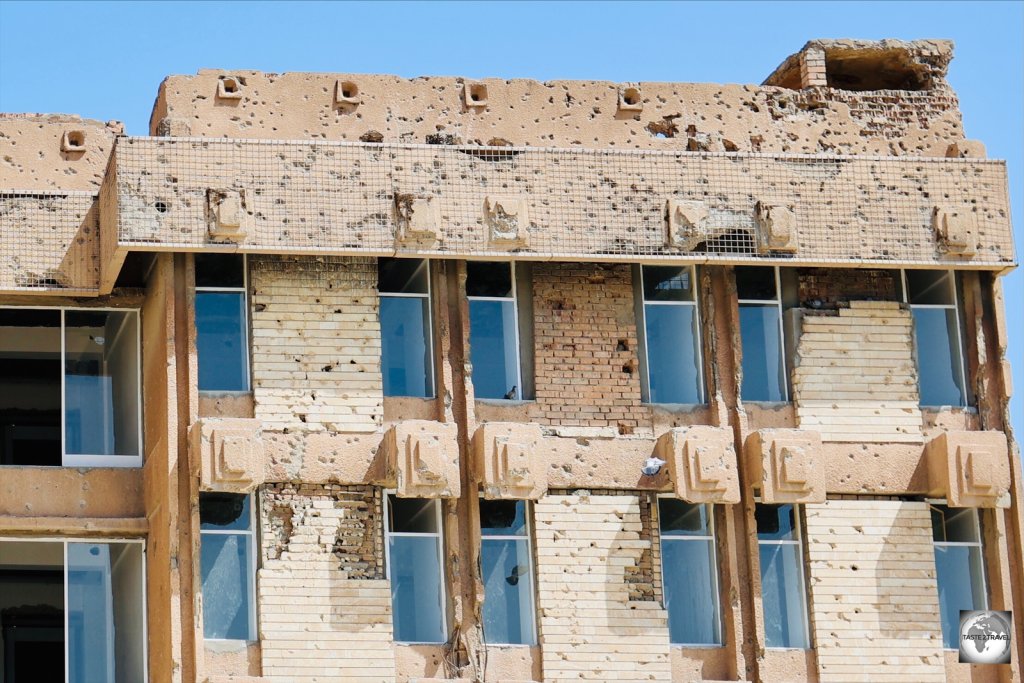 The buildings at the Amna Suraka Museum are riddled with bullet holes, a reminder of the fierce battle which took place in 1991 between Iraqi and Peshmerga forces.