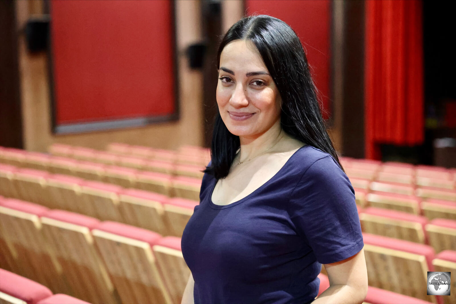 Lina Raza, the Program Director of the Slemani International Film Festival, inside Cinema Salim.