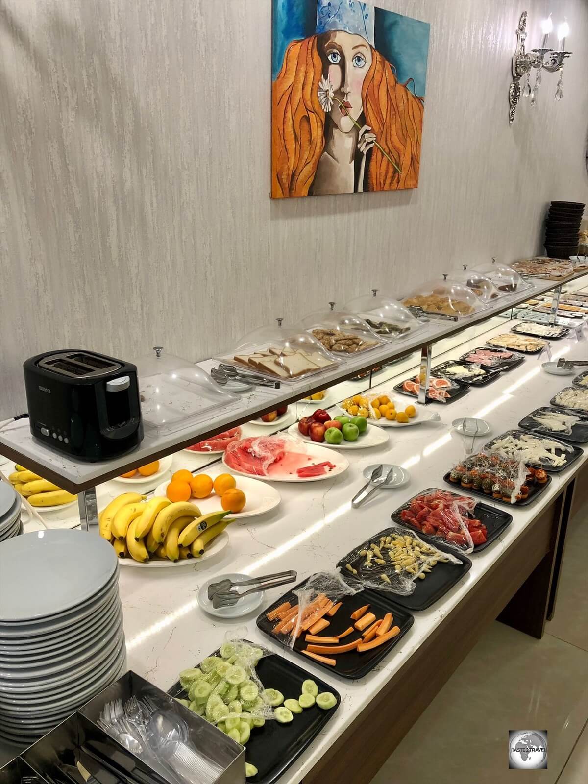 The breakfast buffet at the Erbil View hotel.