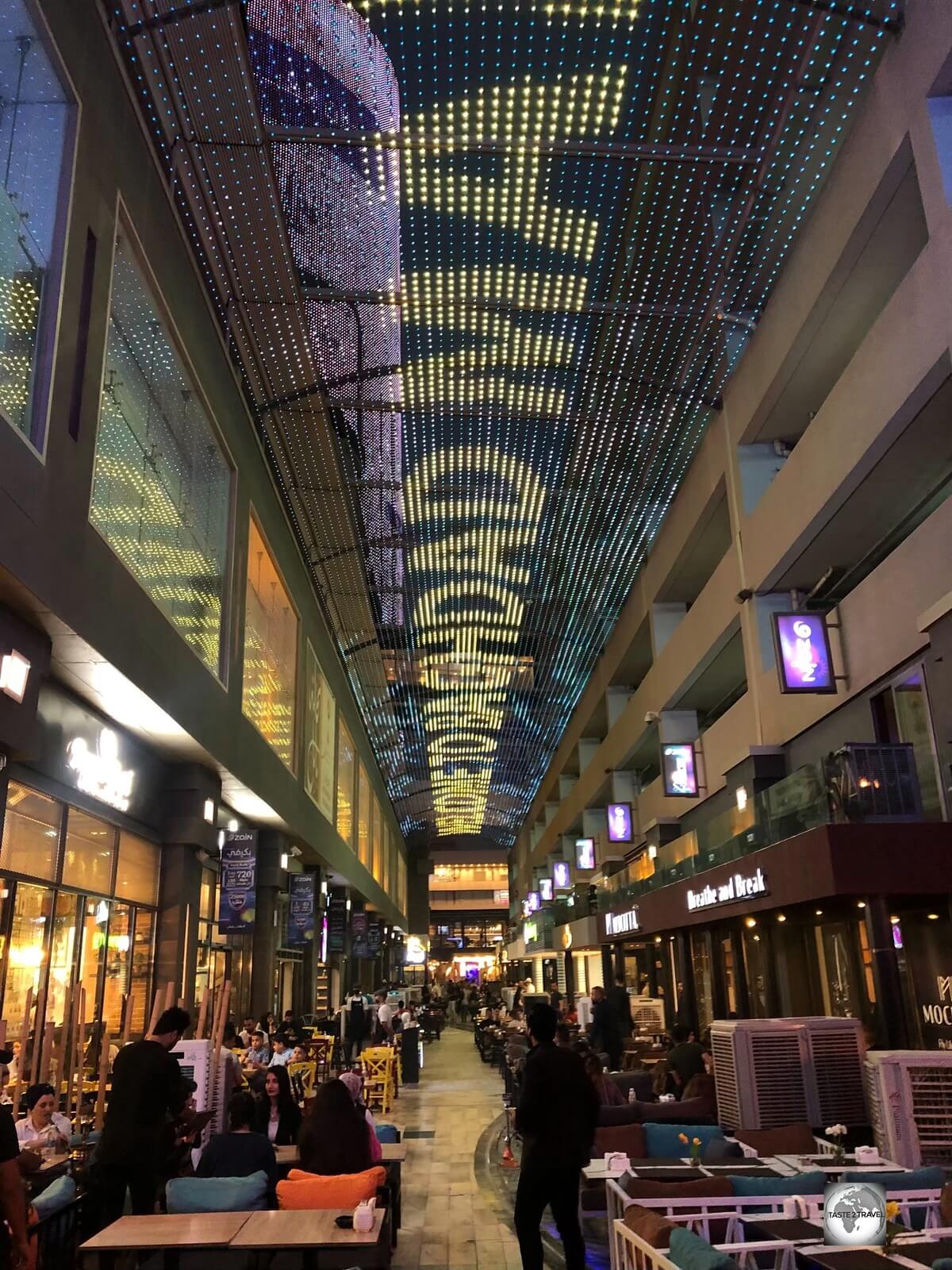The covered, air-conditioned, "Restaurant Street" inside Baghdad Mall.