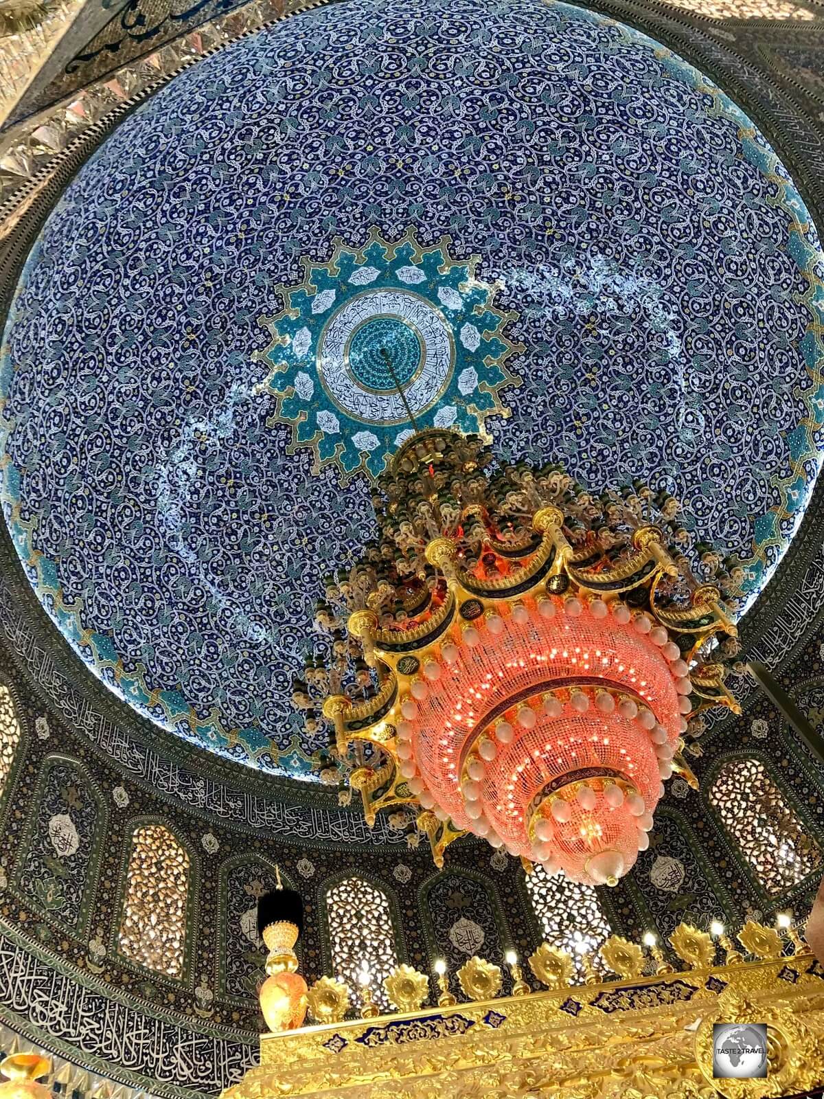 A view of the main dome, which covers the shrine inside the Al-Askari Shrine.