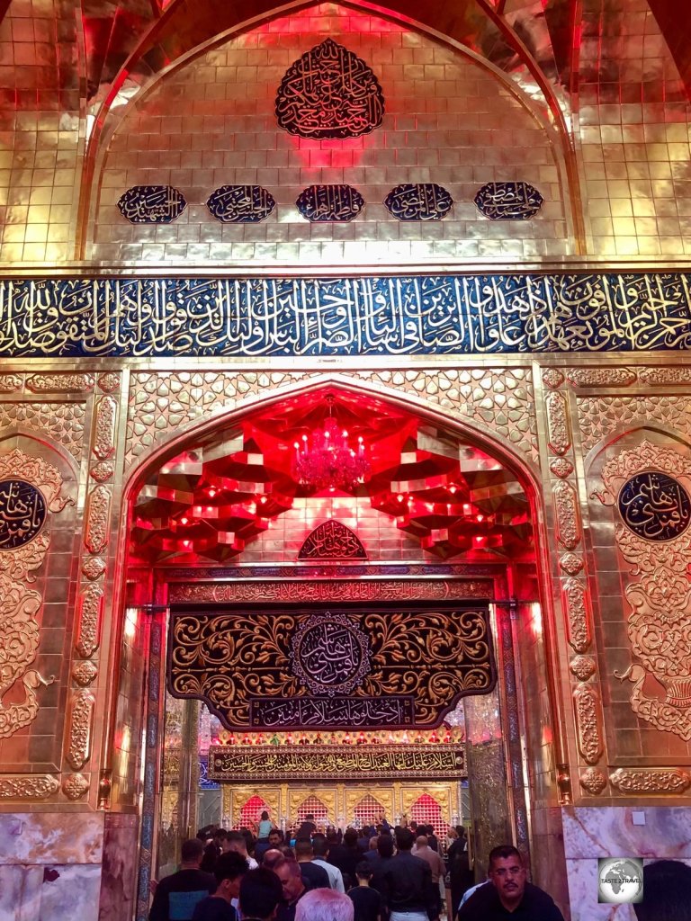 Gold-plated bricks at the entrance to the Holy Shrine of al-Abbas, Karbala.
